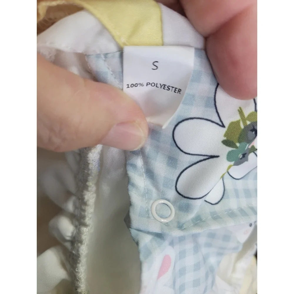 Dog or cat Pastel Bunny Embroidered Tiered Ruffle Pet apparel‎ Dress Small